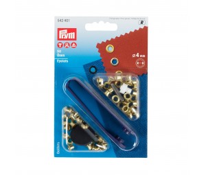 Set ocheti cu dispozitiv de atasare, culoare negru - 4 mm - Prym 542402